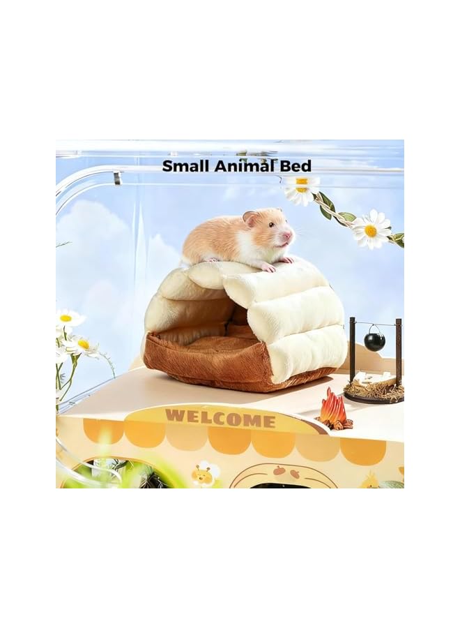 Warm Chew-Proof Hamster Hideout – Cozy Fleece Nest Small Animal Cage Accessory | For Dwarf Gerbils, Rats, Hedgehogs & Sugar Gliders - Image 5